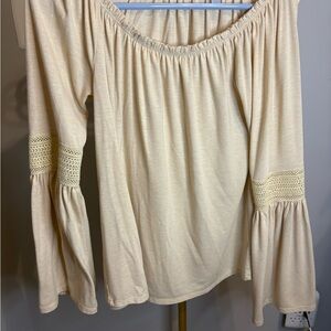 Charming Charlie Cream Long Sleeve Top